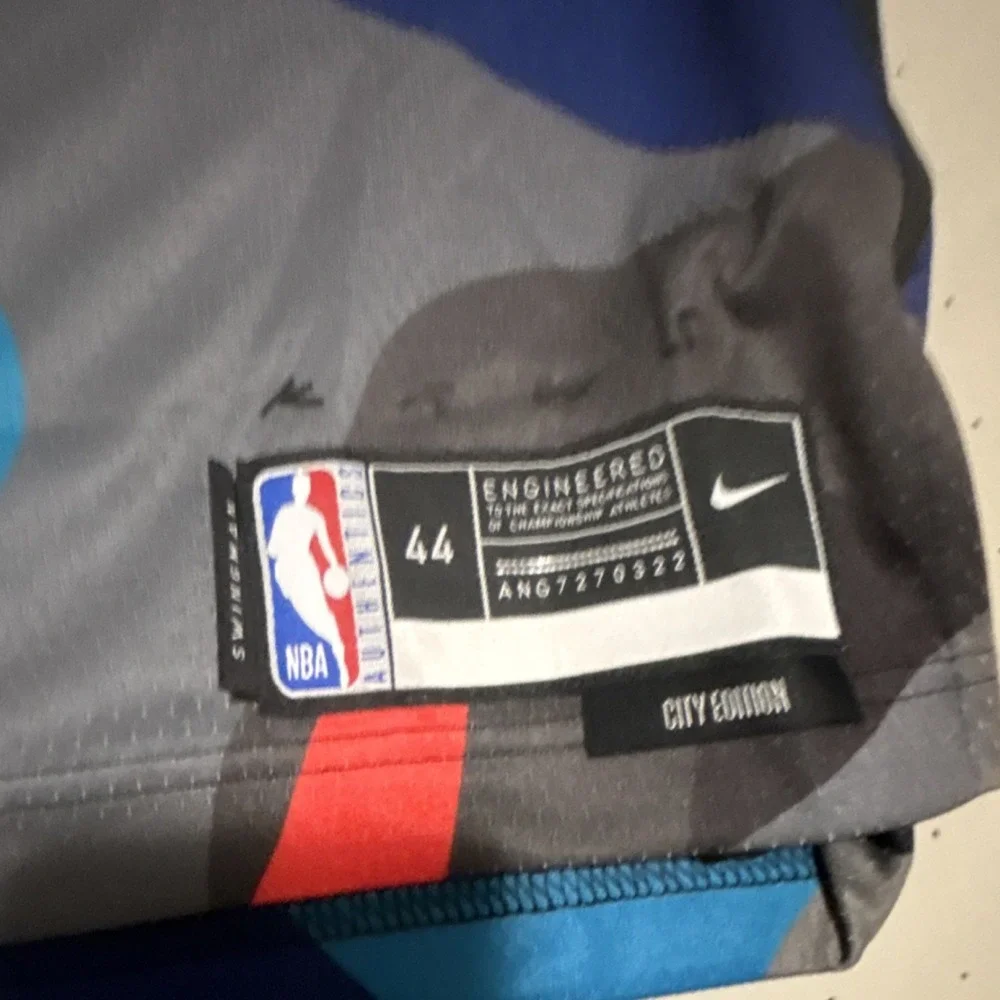Nike NBA Brooklyn Nets Black Blue Gray Red Basketball Jersey Size 44 M